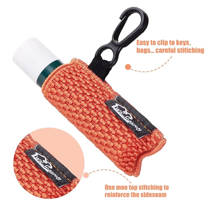WKieason Lip Balm Sleeves Holder Keychain 3pcs Clip on Chapstick Keychain Holder Pouch Tight-Knit Elastic Lipstick Key Chain Holder (Black)