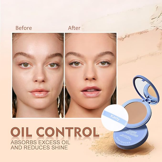 Oil Control Matte Perfection Face Pressed Powder,Matte Smooth Flawless Setting Powder Makeup, Polvo Compacto De Maquillaje, Waterproof Long Lasting, Cruelty Free, 0.35Oz(250 Radiant Sand, 1)