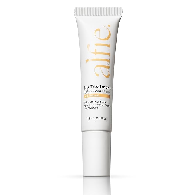 Alfie Hyaluronic Acid Lip Booster -Natural Flavor -15ml/0.5 Fl. Oz -Peptide Lip Treatment -Lip Plumper and Filler -Lip Serum and Moisturizer -Lip Volume Hydrating Treatment -Vegan Friendly, Non-Toxic