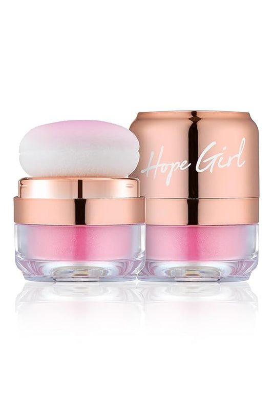 Hope Girl 3D Powder Blusher 0.17oz | Skin-Loving Korean Mini Blush for Cheeks and Eye Makeup w/Allantoin | K Beauty Cool Toned Vibrant Sunkissed Fine Powder Makeup Blush Cosmetics (#01 Sexy Rose)
