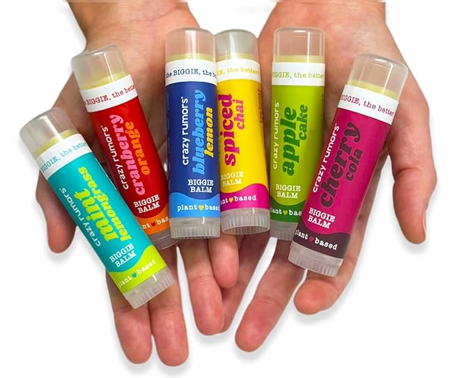 Crazy Rumors Biggie Cherry Cola Flavored All Natural, Plant Based Lip Balm to Moisturize and Nourish your Lips - Cherry Cola Biggie Tube 0.6 oz (4x Larger than standard 0.15 oz lip balm)
