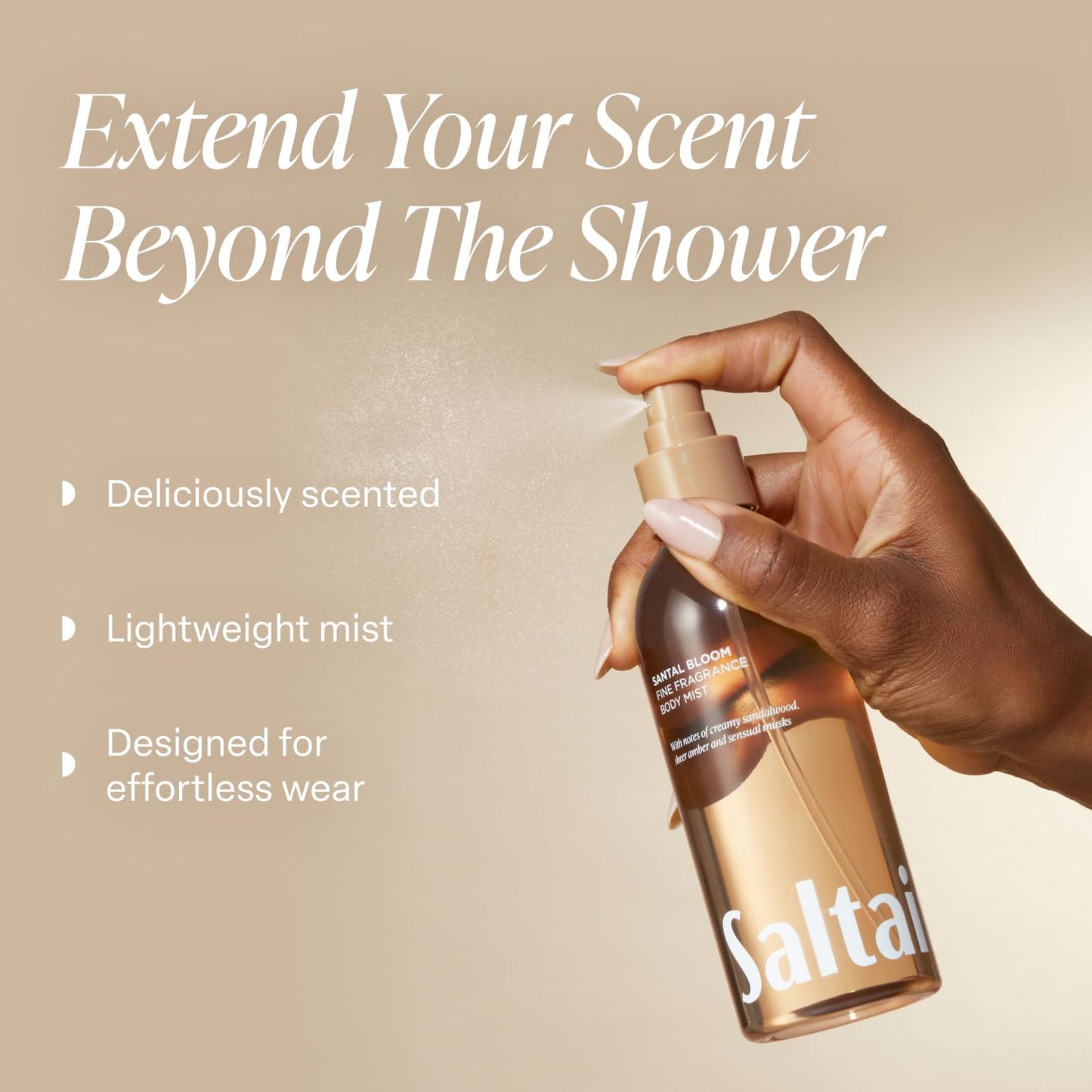 Saltair Body Mist 2 Pack - Fine Fragrance, Lightweight Body Spray Mist with Santal Bloom Scent. Long Lasting Perfume Mist. 2x 8oz Bottles