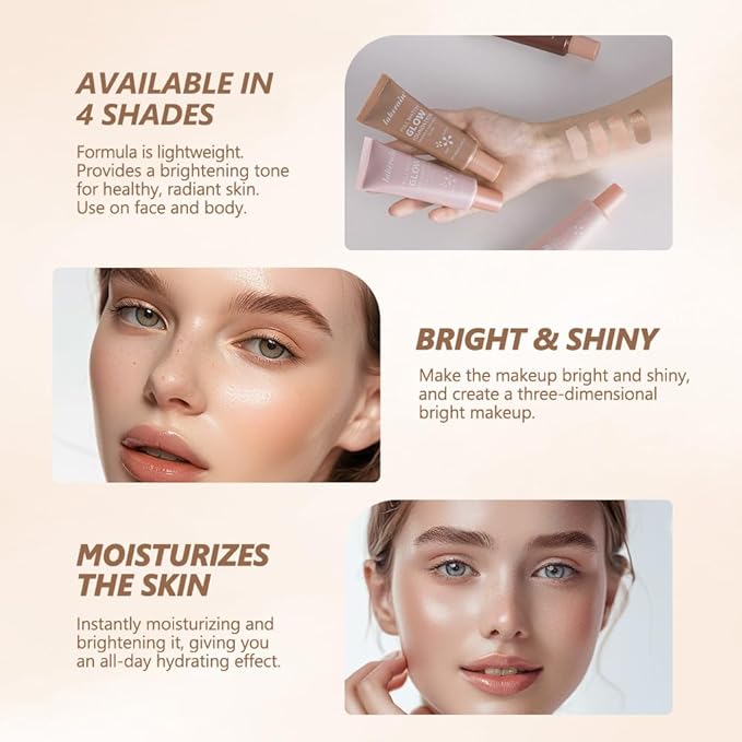 Full Match Glow Foundation, Enhance Foundation Natural Glow, Professional Coverage for a Flawless Look (Deep, Large)