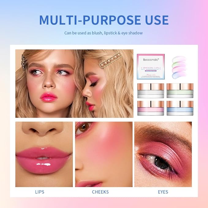 Color Change Blush Clear Liquid Blush Cream Moisturizing Blusher Halo dyeing naturally Blush Rouge Multi-use Makeup Cream For Cheeks Face Lips Waterproof Blush Gel Lip Oil (#2)