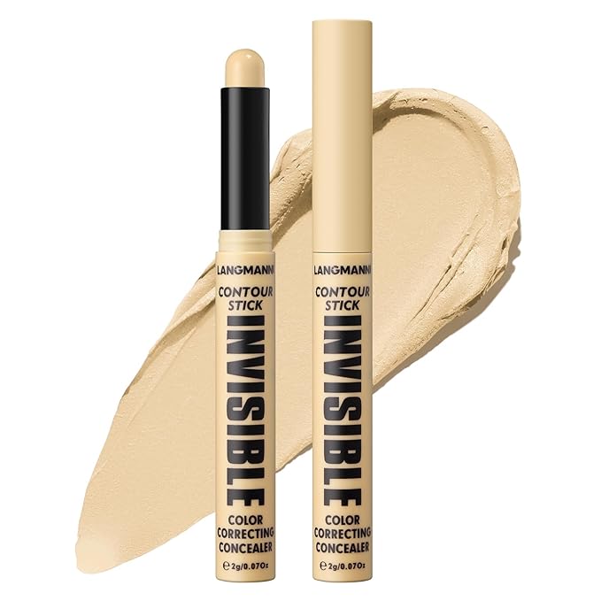 Jolilab 4 Color Contour Stick Concealer Stick Cream Palette Contour Multifunctional Contouring Makeup Kit for Face Highlighter Makeup Stick Set Long Lasting & Waterproof(01#yellow, 1)