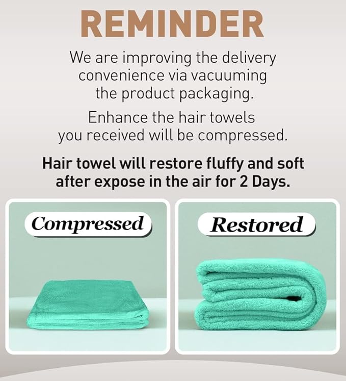 Hicober Microfiber Hair Towel, 3 Packs Hair Turbans for Wet Hair, Drying Hair Wrap Towels for Curly Hair Women Anti Frizz (Pink,Blue,Green)