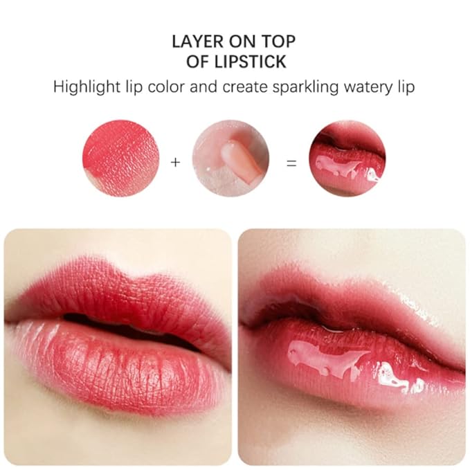 Yasovigi Hydrating Lip Oil Plumping Lip Tint Moisturizing Lip Gloss, Transparent Lip Balm Care Stick Nourishing Repairing Non-sticky, Moisture&Lighten Lip Lines (Cherry + Rosewood)