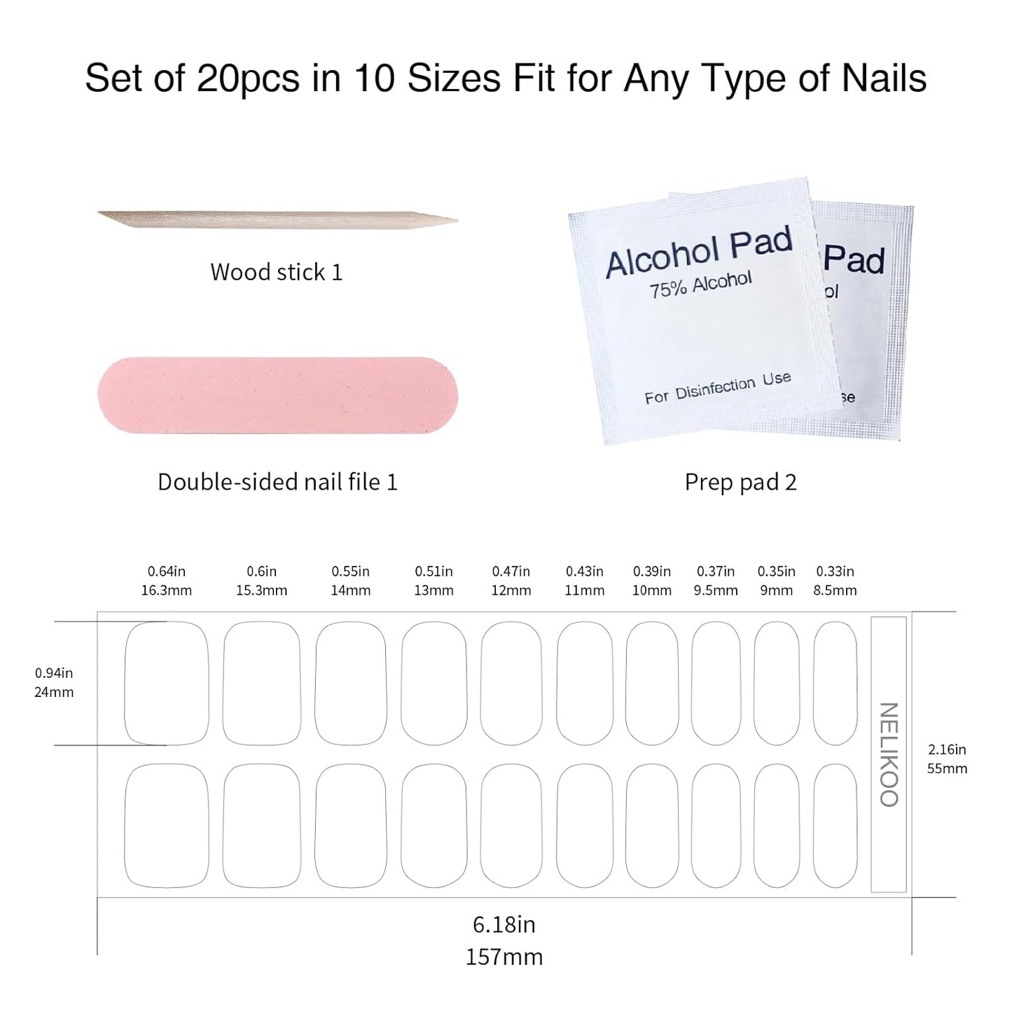 Semi Cured Gel Nail Strips, 20 pcs Gel Nail Stikers, Gel Nail Wraps Semi Cured, Salon-Quality, 2 Weeks Long Lasting, Daisy Murmurs
