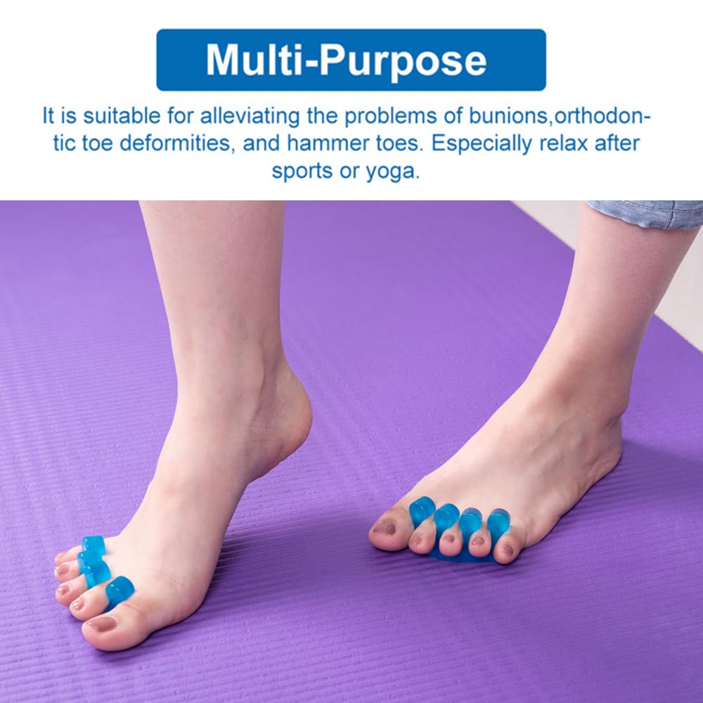 Toe Separators for Bunion & Nail Polish - Pedicure Toe Spacers & Toenail Dividers, Orthopedic Gel Material, Washable & Reusable Pedicure Supplies