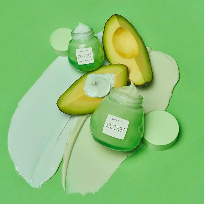 Glow Recipe Avocado Retinol Eye Cream for Wrinkles - Overnight Under Eye Cream for Dark Circles, Firming & Brightening Dull, Puffy Eyes - Time Release Niacinamide & Caffeine Eye Cream (15ml)