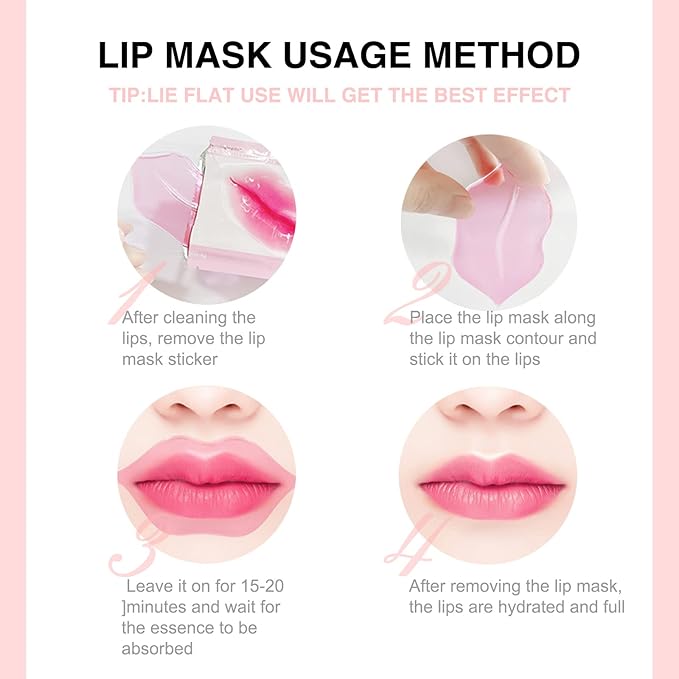 MEICOLY 30 Pads Lip and Eye Mask Sheet Moisturizing Gold Under Eye Mask Gel Crystal Collagen Anti-Aging Eye Patches Dark Circle Remover with Box,B