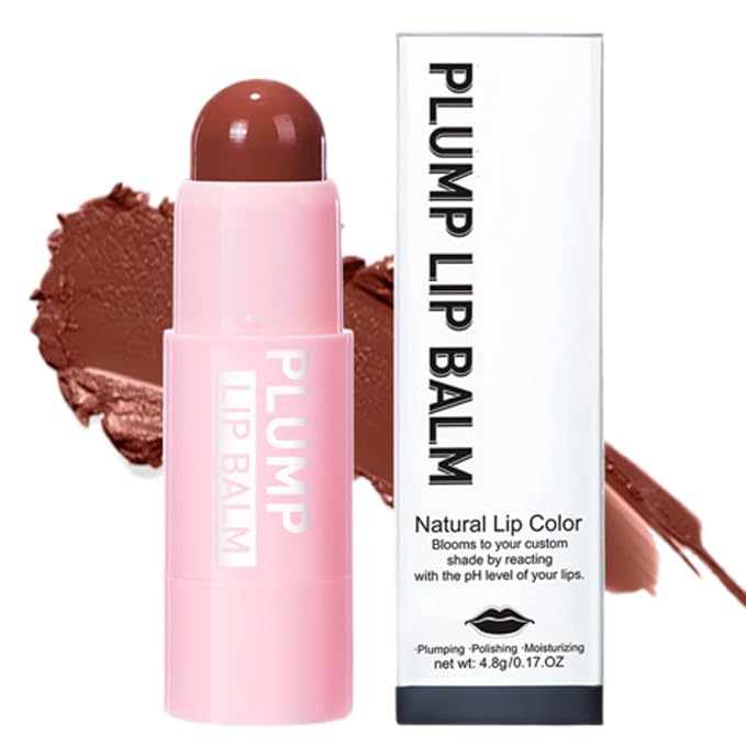 Tinted Lip Balm, Hydrating Colored Lip Balm , Moisturizing Lipstick for Women, Color Lip Plumper Balm,Lip Brightening for Dark Lips, Lip Tinted Moisturizer, Lip Moisturizer for Very Dry Lips, Reduce Lip Wrinkles, 4.8G/0.17Oz