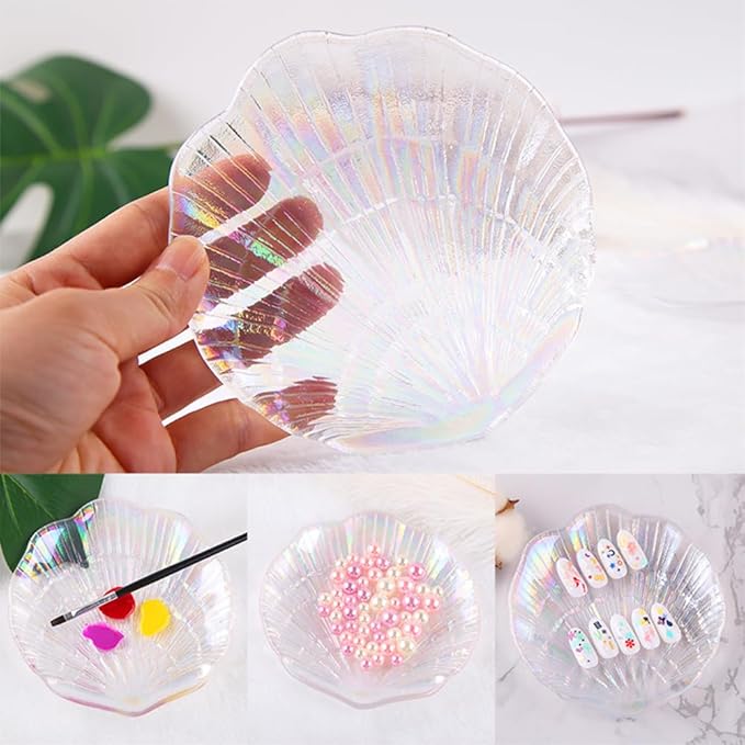 NOLITOY Colorful Nail Art Palette,Shell Nail Art Display Stand for Nail Displays,Nail Art Painting Palette Nail Gel Color Makeup Display Board