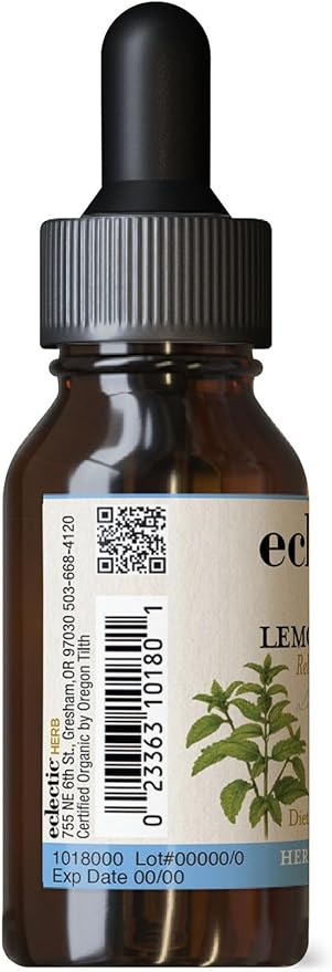 Eclectic Herb Organic Lemon Balm Extract - 2 oz - Non-GMO, Gluten-Free, Soy-Free, Dairy-Free - Pure Herbal Extract for Calming and Relaxation