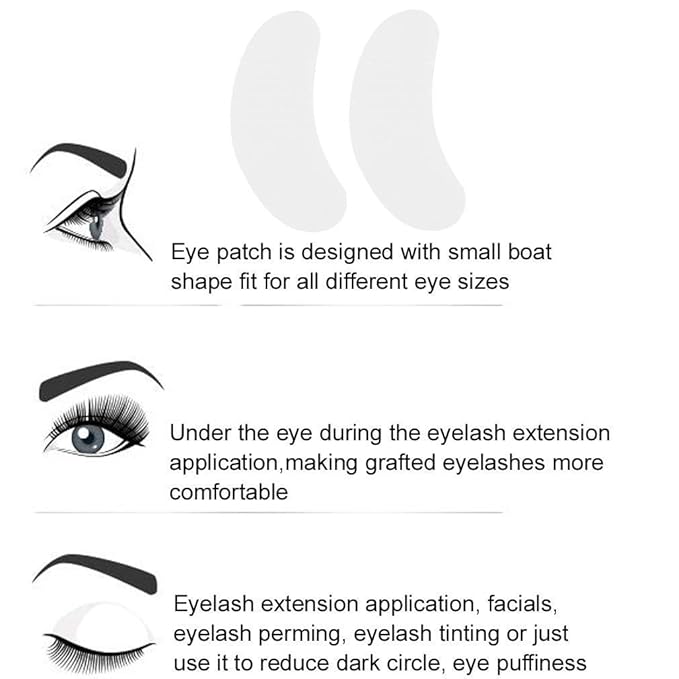 55 Pairs Set, Under Eye Hydrogel Pads, Professional Lint Free Eye Mask Eyelash Extension Gel Patches Kit for Adhesive Lash Beauty Tool (Golden)