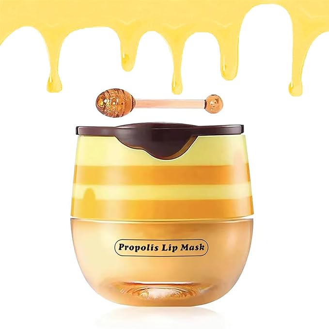 Honey Lip Balm, Vitamin E Nourishing Moisturizing Sleeping Lip Mask Hydrating & Prevention Dry And Cracked Lip (Honey)