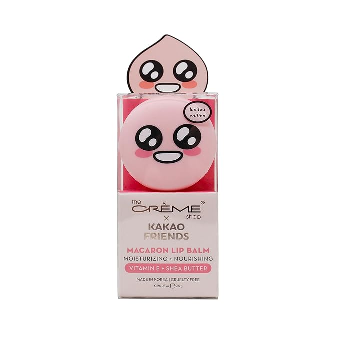 The Creme Shop Macaron Lip Balm - Shea Butter & Vitamin E Infused - Moisturize & Soften Lips - Decadent & Nourishing Lip Care – APEACH (Peach Milk Tea)