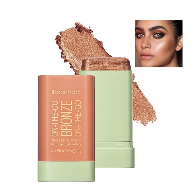 Cream Contour Stick,Bronzer Contouring Stick Facial Cream Highlight Contour Shaping Face Bronzer Makeup Blendable,Long Lasting 03-Rich Glow