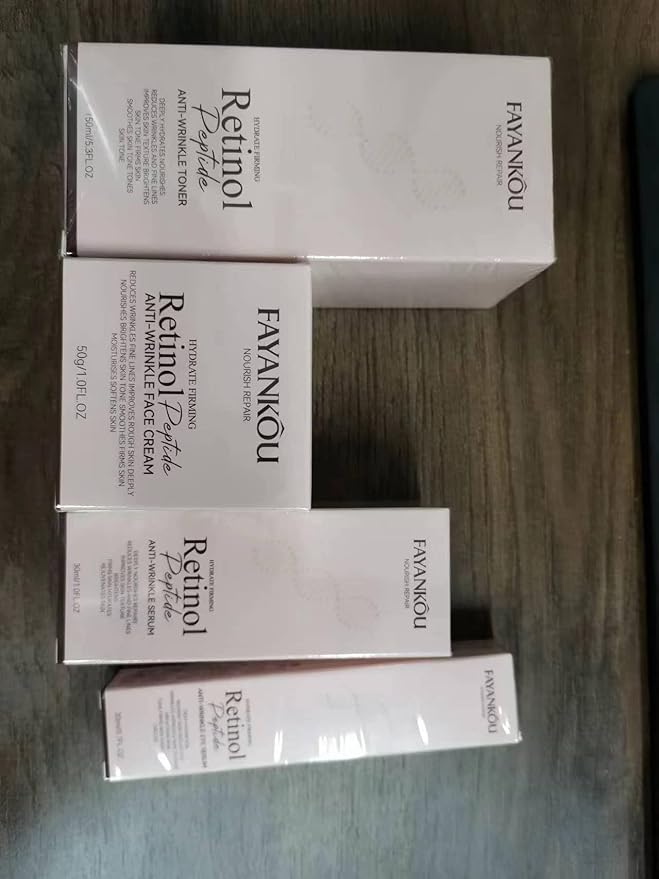 Retinol Skin Care Set, 4Pcs Anti Aging Skin Care Sets for Women, Include Retinol Face Cream Eye Cream Serum and Glycolic Acid 7%, Reduce Wrinkles, Promote Collagen Production Restore Skin Elasticity