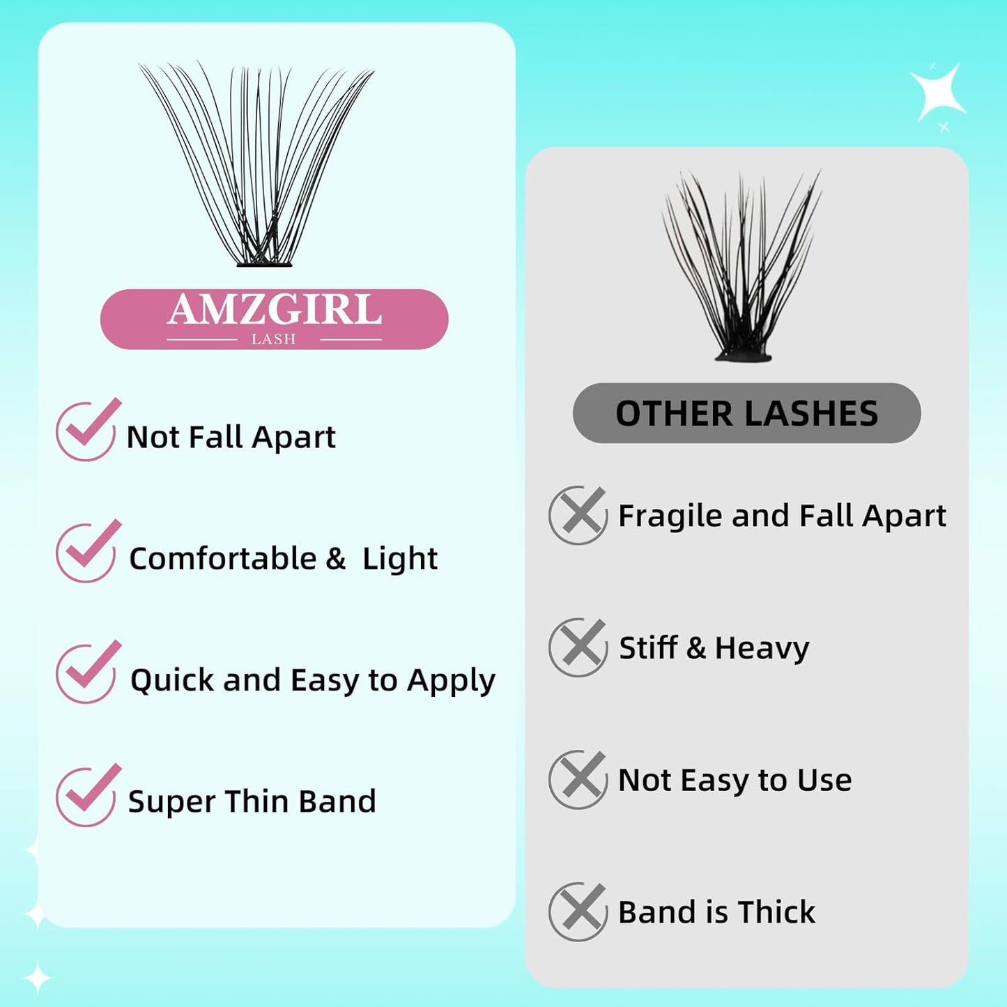 Lash Clusters Wispy 280PCS Eyelash Extension 40D Cluster Lashes Individual Lashes DIY Lash Extension Natural Look Cluster Eyelash Extensions Soft False Eyelashes at Home for Beginners(16mm)