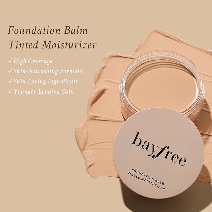 Foundation Balm, Matte Full Coverage Cream Foundation, Mature Skin Foundation, Creamy, Waterproof, Lightweight Face Makeup, 0.99 oz (BUFF BEIGE)