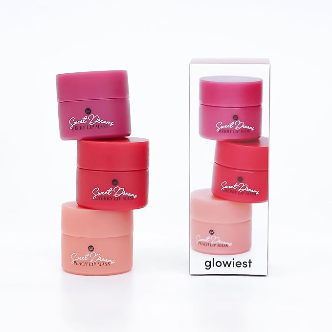 Sweet Dreams Mini Lip Mask 5g(3 Set)- Nourishing, Plumping and Hydrating Lip Balm | Vegan Lip Sleeping Mask | Korean beauty | Hyaluronic Acids + Vitamin C + Shea Butter + Antioxidants-CherryBerryPeach