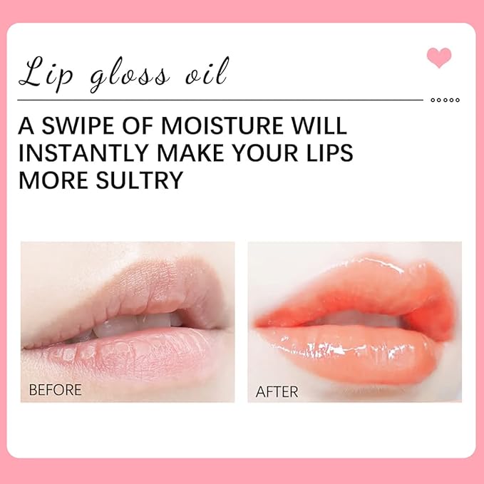 3 Set Lip Oil Hydrating Tinted Lip Balm, Plump Lip Gloss Lip Care Transparent Toot Lip Oil Tinted, Glass Lip Glow Oil Fresh Texture & Non-sticky, Nourishing Repairing Lightening Lip Lines Lip Care Products