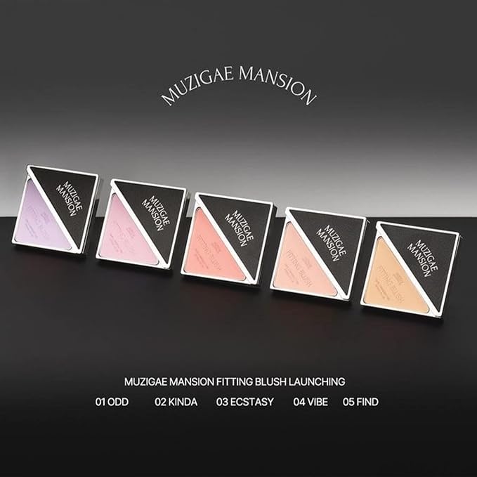 MUZIGAE MANSION FITTING BLUSH Vegan Powder Lightweight, Smooth, Blendable, Face Enhancing Makeup Color (Vibe)