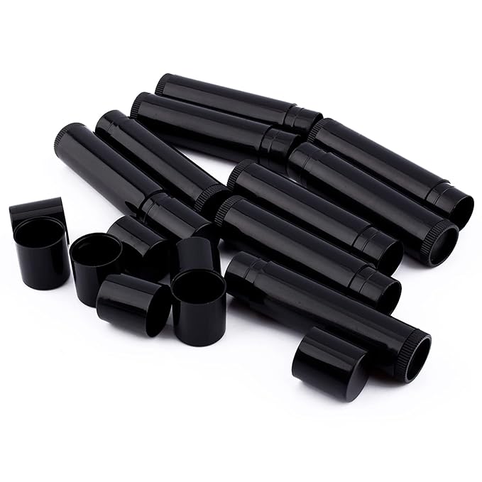 100PCS 5ml Chapstick Containers,Empty Lip Balm Tubes Empty Chapstick Tubes Clear Black White Empty Lipstick Lip Balm Container Tube