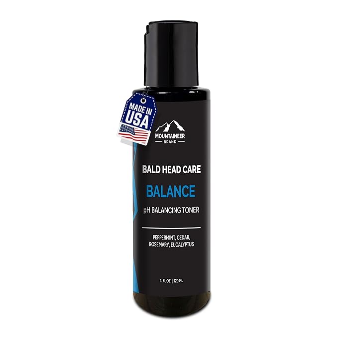 Mountaineer Brand Shine Reducer and PH Balance for Face and Scalp | Anti Shine | Mattifying Bald Head Care for Men | All Natural Ingredients | Refreshing Natural Scent | 4 oz
