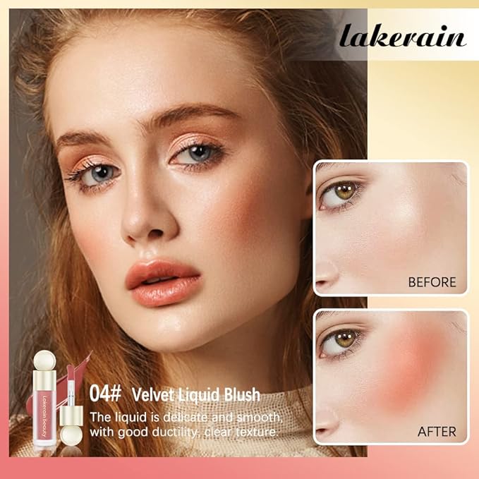 Liquid Blush, Cream Blush For Cheeks, Soft Pinch Liquid Blush, Skin Tint Blush Makeup, Easy To Blend And Color, Long-Lasting, Natural-Looking (04#)