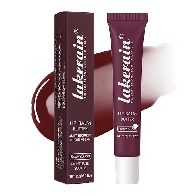 Lip Glowy Balm Butter Lip Balm Plumps Moisturizing Hydrating Lip Mask Repair Moisturizer Lips Care Lip Treatment for Dry Cracked Lip, Glossy Finish, Vegan Tinted Lip Balm Chapstick (#3 Brown Sugar)