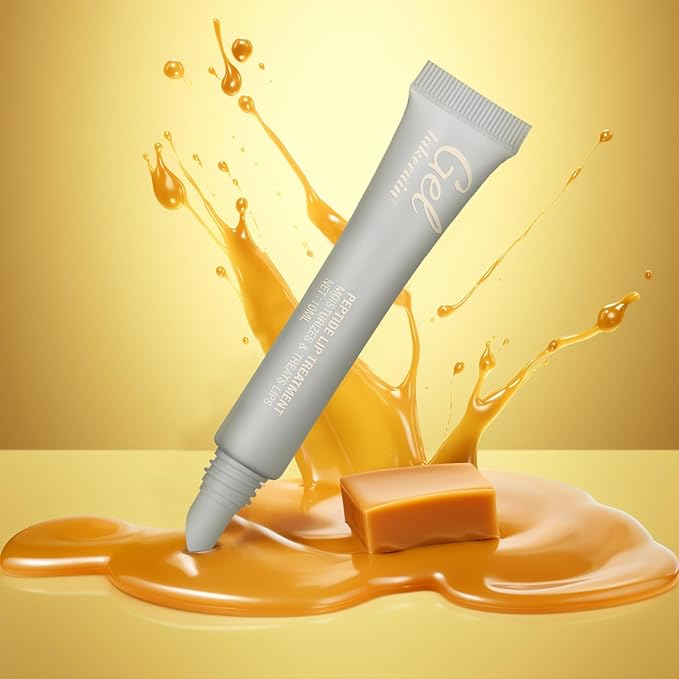 Glow Lip Balm,Moisturizing Lip Balm for Dry Cracked Lips,Hydrating Lip Balm with Glossy Finish,Moisturizers & Treats Lips Nourishing Lip Care Lip Repair Gel Peptide Lip Treatment (03# Salted caramel)