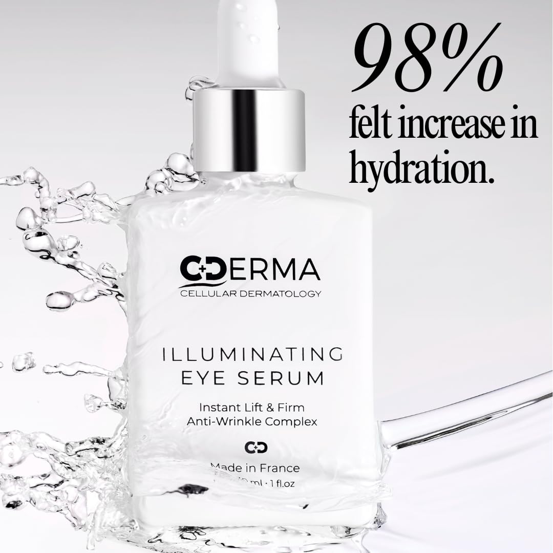 Anti Aging Eye Serum Reduces Wrinkles, Fine Lines, Puffiness & Dark Under Eye Bags. Instant Lift & Firm - Made in France, 1 fl oz
