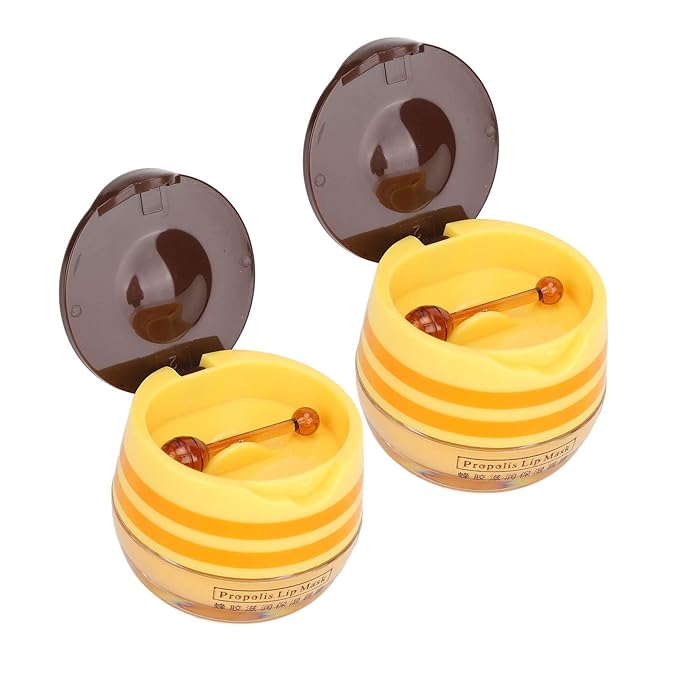 2pcs Honey Lip Balm, Lip Hydrating Prevention Dry and Cracked Lip Scrubs Exfoliator, Day and Night Repair Lip Sleeping Masks Honey Lip Balm