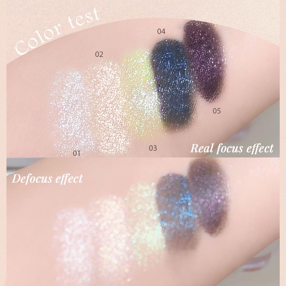 Dark Purple Cream Glitter Shimmer Metallic Eyeshadow Palette Makeup Halloween Birthday Party Wear, Natural Single Mini Instant Holographic Eyeshadow For Women, Sombras Crema Para Ojos