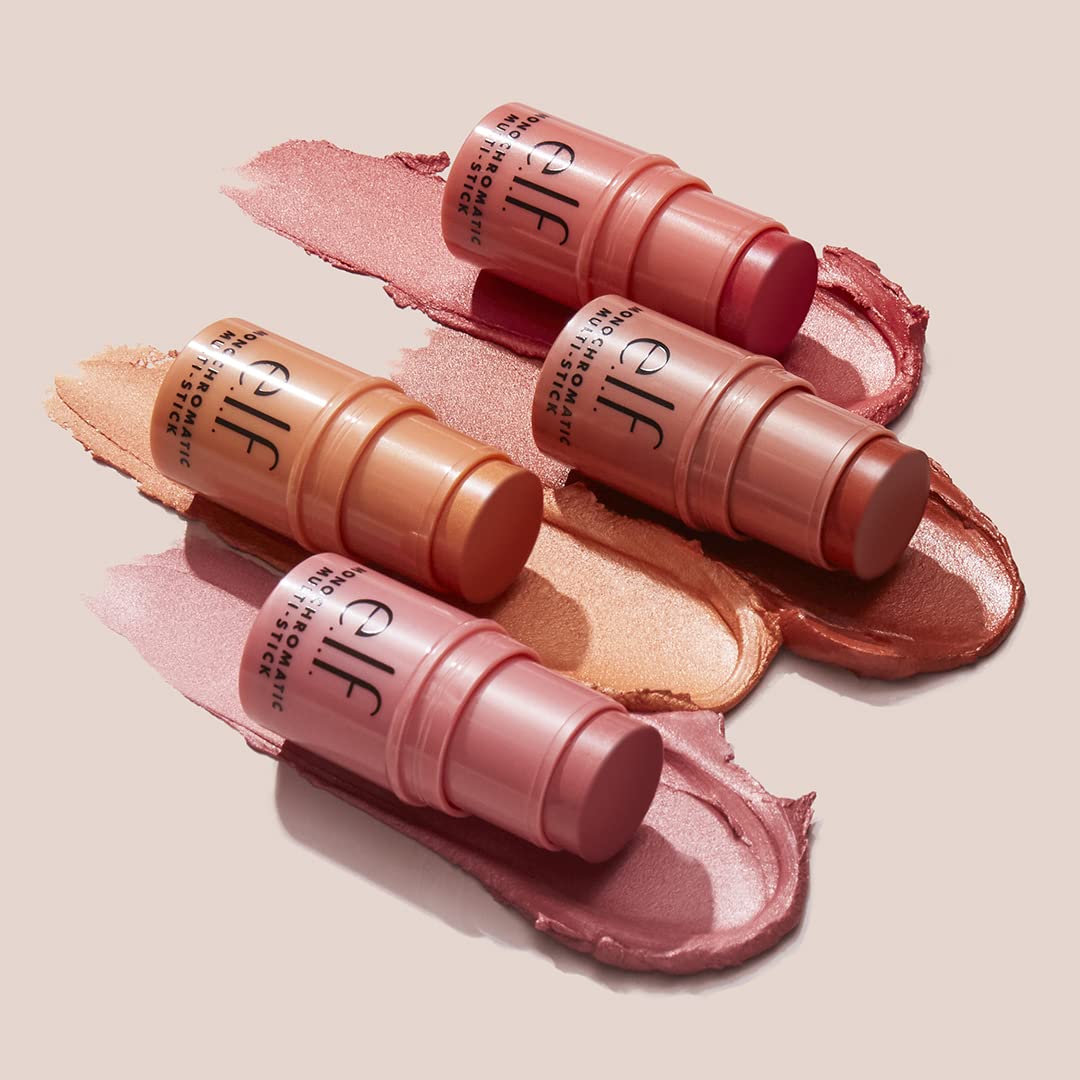 e.l.f. Monochromatic Multi Stick, Luxuriously Creamy & Blendable Color, For Eyes, Lips & Cheeks, Glowing Mango, 0.17 Oz