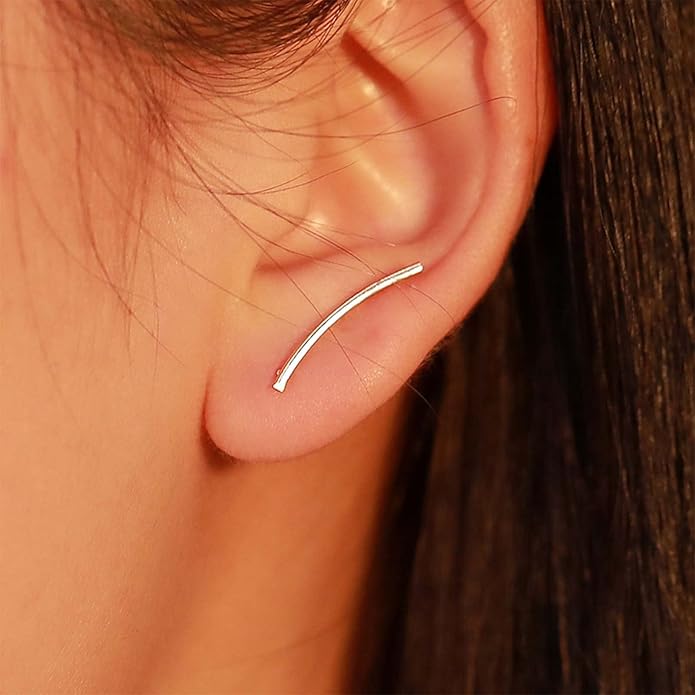 Boho Bar Ear Climber Earrings Gold Stick Studs Earrings Bar Ear Crawler Earrings Geometric Minimalist Earrings Jewelry for Women and Girls