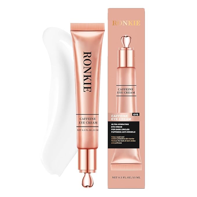 Eye Cream for Dark Circles and Puffiness: Caffeine - Retinol Cream- Anti Aging Wrinkles With Collagen Hyaluronic Acid Fine Lines Depuffer in 3-4 Weeks-15 mL