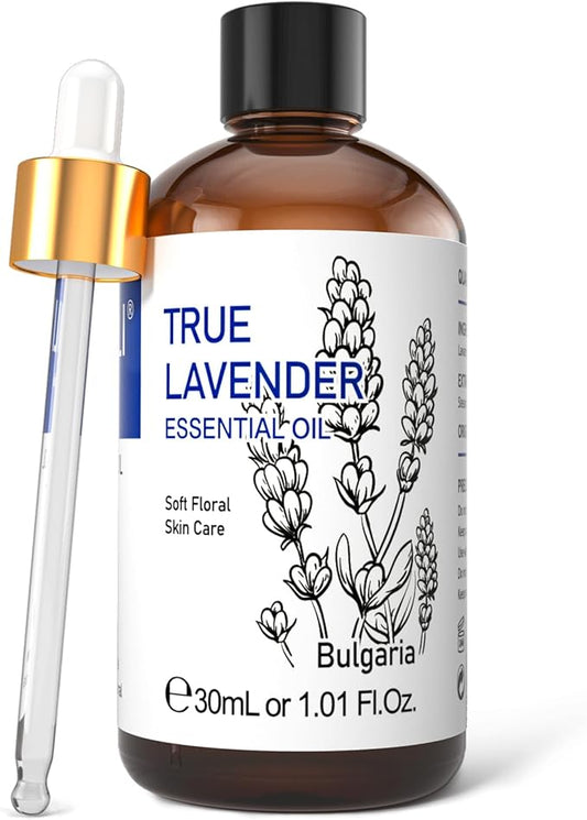 HIQILI Lavender Essential Oil for Diffusers, Aromatherapy, Natural Relaxation, Stress Relief & Sleep Aid, Therapeutic Grade 1 Fl Oz