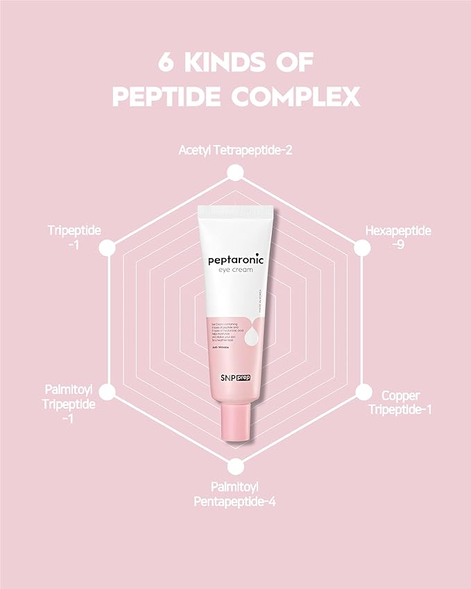 SNP Anti-Wrinkle Eye cream Hypoallergenic Hydrating 5 Hyaluronic Acids 6 Peptides Moisturize Vitalize 1.69 Fl Oz PREP
