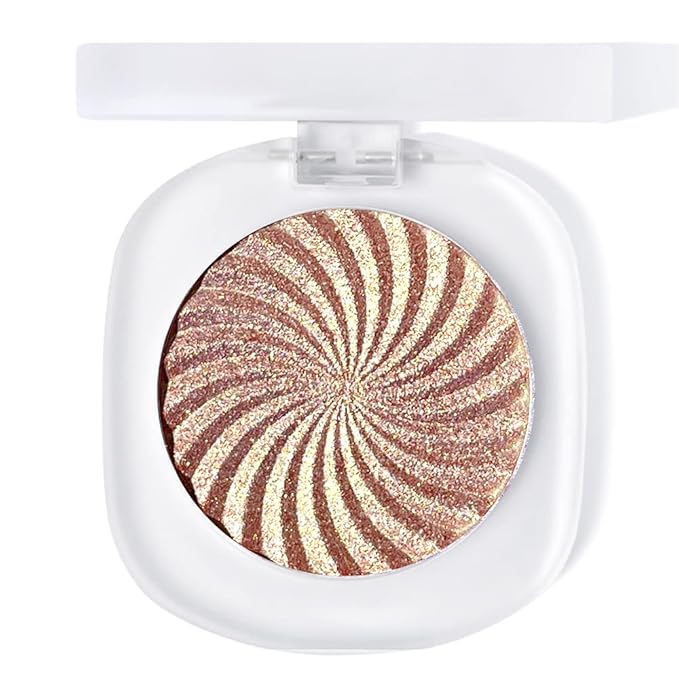Cream Highlighter Makeup Palette, Glow Highlighters Makeup Powder, Suit for Cheeks, Body, Eyeshadow, Silver Light Pink Rose Gold Purple Champagne, Vegan, Talc Free (06)