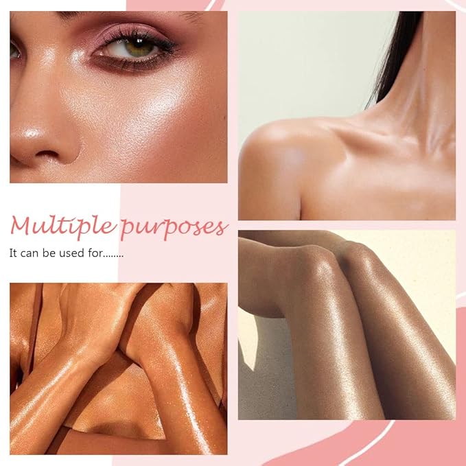 evpct 1Pcs Glitter Highlighter Powder Stick Make up Puff Fairy Stick Peal White Shimmer Glitter Face Body Liquid Highlighter makeup illuminators de maquillaje polvo traslucido maquillaje para mujer 01