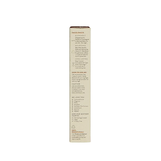 Honest Beauty Fresh Flex Concealer with Niacinamide + Vitamin E + Hyaluronic Acid | Vegan + Cruelty free | Espresso, 0.17 fl oz