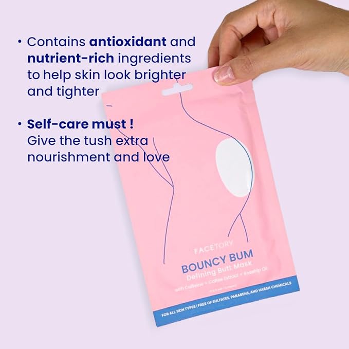 FACETORY Head to Toe Body Spa Pouch Gift Bundle with Korean Sheet Masks for Hair, Face, Feet, Hands, and Butt - Softening, Hydrating, Nourishing, and Moisturizing, for Dry, Cracked Skin