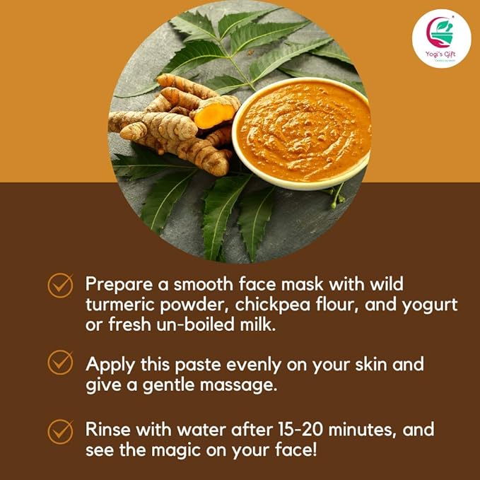 Kasturi Turmeric Powder for Skin Care | Wild Turmeric Powder | Aka Kasturi Manjal Powder | Best for Preparing Turmeric Face Mask | Get Clear and Glowing Skin Naturally | 100grams / 3.5 Oz pack