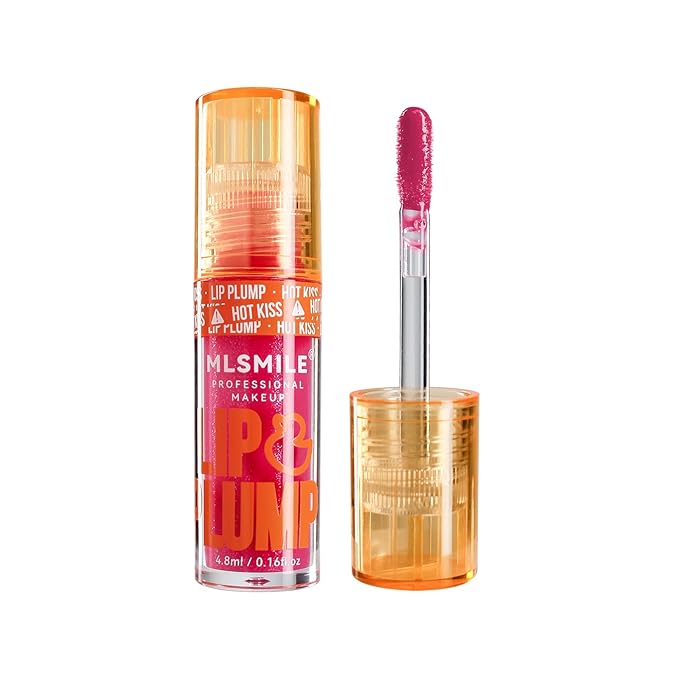 Hydrating Plumping Lip Oil Set, Natural Lip Gloss Plumper with Ginger, Transparent Moisturizing Lip Balm, Tinted Lip Plumper Gloss Make Lips Fuller, Vegan Lip Makeup (Set B, 3Pieces)