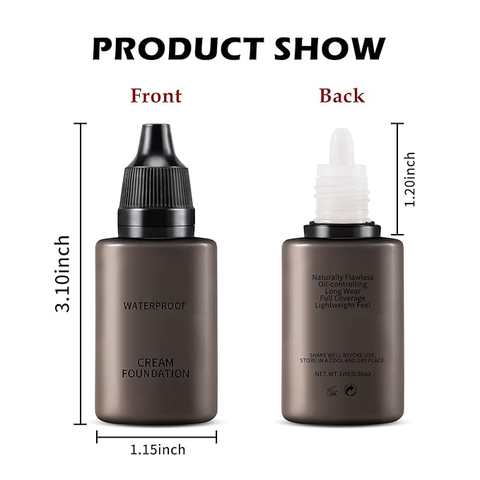 Boobeen Liquid Full Coverage Foundation, Concealer Cream Foundation, Lightweight Buildable Foundation for Smoother Skin, Matte Long Lasting, Flawless Base Makeup Natural Glowing Finish