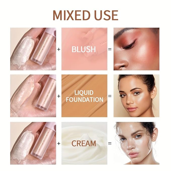 GECOMO Liquid Contour Beauty Wand Face Highlighter Bronzer Makeup Stick, Dewy Finish, Moisturizing Silky Smooth Texture 0.25 Oz/ 7.5ml - 04 CANDLELICHT