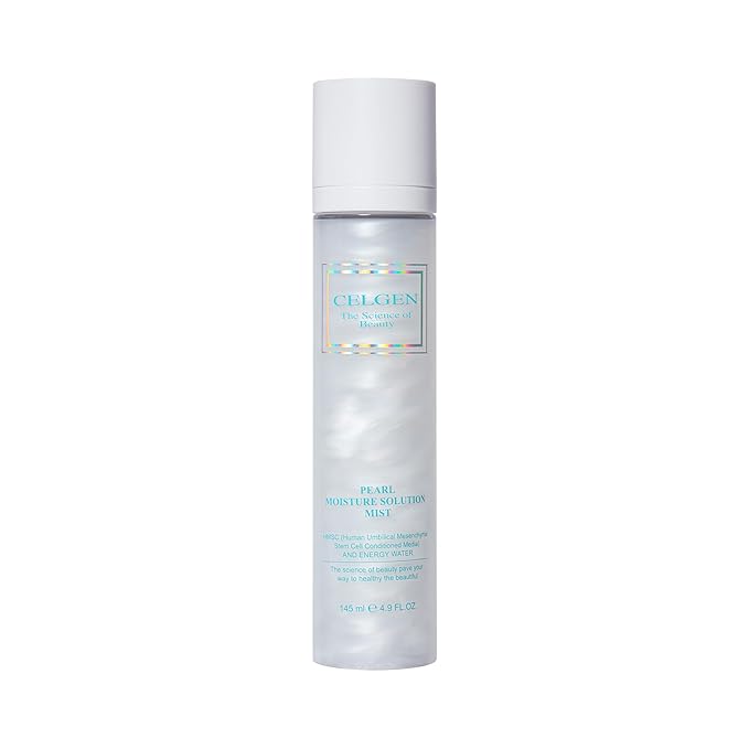 CELGEN] Pearl Moisture Solution Mist – 3-in-1 Toner, Makeup Primer & Setting Spray, Brightening & Hydrating Face Mist, 4.9 Fl. Oz./145ml
